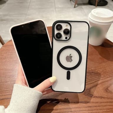 TPU fargerikt magnetisk telefondeksel, slitesterkt støtsikkert for iPhone Sort  iPhone 15 Pro Max