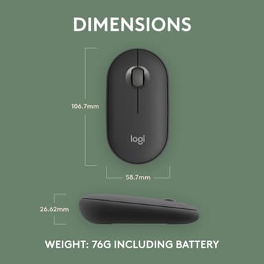 Logitech Pebble Mouse 2 M350s trådløs mus (Grafitt)