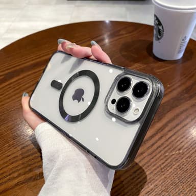 TPU fargerikt magnetisk telefondeksel, slitesterkt støtsikkert for iPhone Sort  iPhone 15 Pro Max