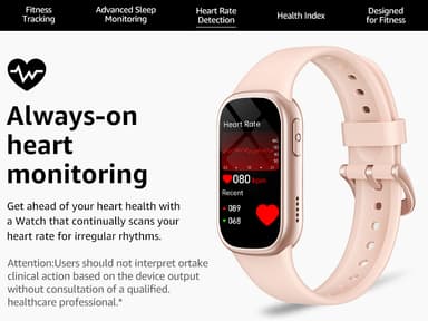 Smartklokke med Bluetooth og helseovervåking Rosa