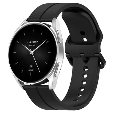 Silikonerstatningsklokkeremmer for Haylou Watch 22mm Sort