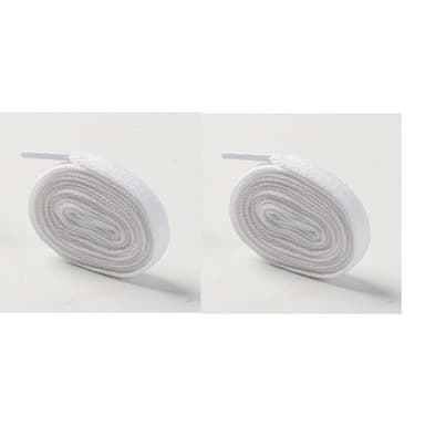 Flate skolisser i polyester, 4 par skolisser Hvit M