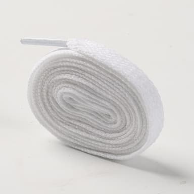 Flate skolisser i polyester, 4 par skolisser Hvit M