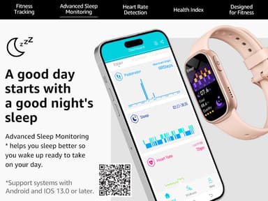 Smartklokke med Bluetooth og helseovervåking Rosa