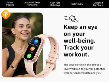 Smartklokke med Bluetooth og helseovervåking Rosa