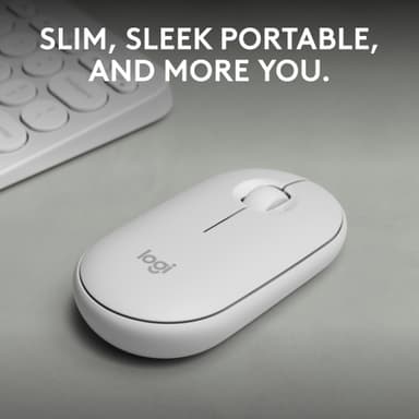 Logitech Pebble Mouse 2 M350s trådløs mus (Off-White)