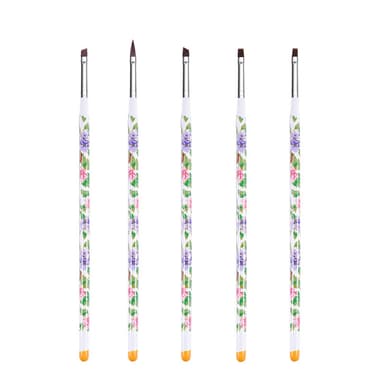 Nail Art børster, 5 deler Flerfarget