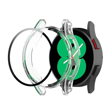 PC-veske + Skjermbeskytter i herdet glass til Samsung Galaxy Watch FE 40mm Gjennomsiktig
