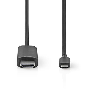 Nedis USB-C™ Adapter | USB 3.2 Gen 1 | USB-C™ Hann | HDMI ™ -kontakt | 4K@60Hz | 2.00 m | Rund | Nikkel belagt | PVC | Sort | Boks