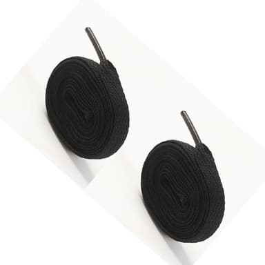 Flate skolisser i polyester, 4 par skolisser Sort M