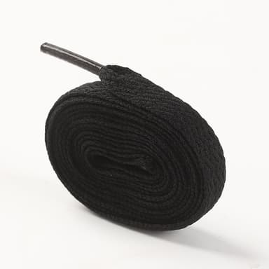 Flate skolisser i polyester, 4 par skolisser Sort M