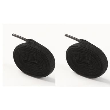 Flate skolisser i polyester, 4 par skolisser Sort M
