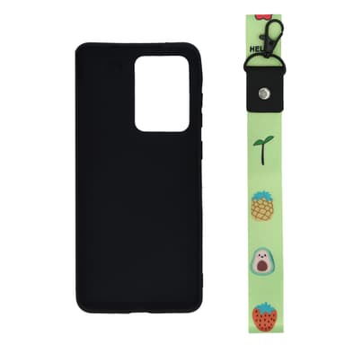 Samsung Galaxy S20 Ultra skall / lommebok deksel Jordbær / svart / rød