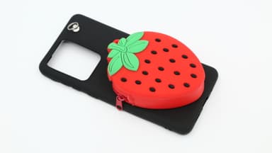 Samsung Galaxy S20 Ultra skall / lommebok deksel Jordbær / svart / rød
