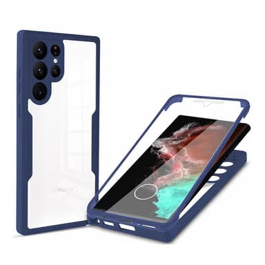 TPU-materiale 360° alt-inkludert mobiltelefondeksel for Samsung-telefoner Blå Samsung Galaxy S21