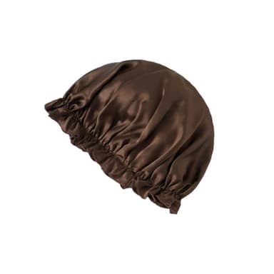Sovehette i 100 % Mulberry Silk for kvinner, mykt hodeskjerf for å sove kaffe L