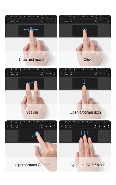 Beskyttende etui til iPad med Bluetooth-tastatur Mørk grå iPad Pro 12.9 2018–2022