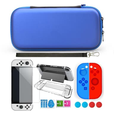 Deksel til Switch OLED med tilbehør, 9 deler Blå