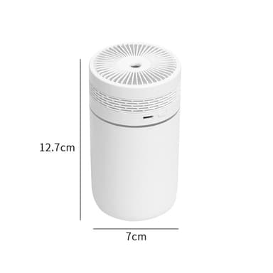 Stillegående mini-luftfukter, 250 ml Hvit