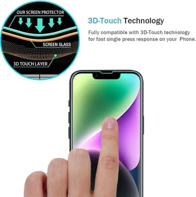 2.5D mobil skjermbeskytter for iPhone 14, 2-pakning