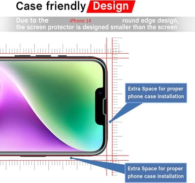 2.5D mobil skjermbeskytter for iPhone 14, 2-pakning