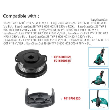 Trådsneller med trimmertråd for Bosch EasyGrassCut 18-230 gresstrimmer Sort