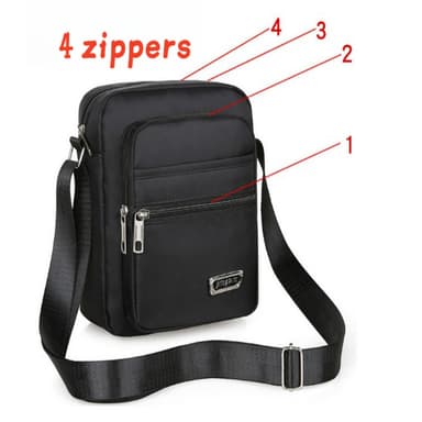 Nylon Crossbody-veske for menn Fire glidelåser