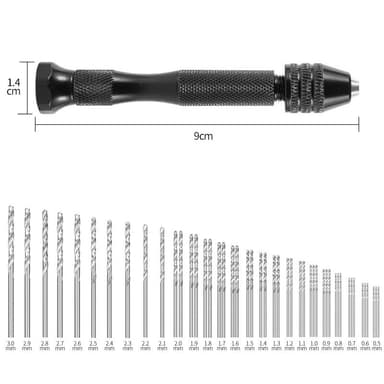 49 STK 0,5-3,0 mm Høyhastighets stål Miniborsett Sort