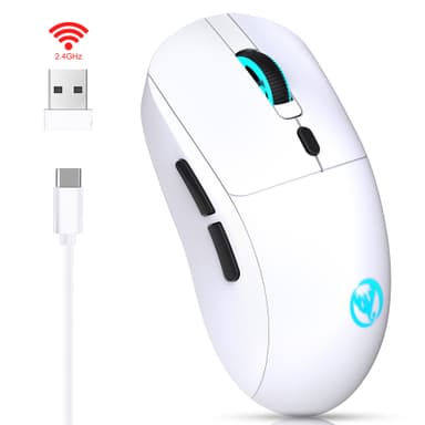 Trådløs mus - Oppladbar 2.4G Hvit