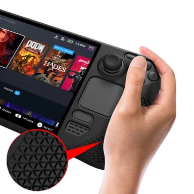 Silikon Soft Shell Sklisikkert beskyttelsesdeksel for Steam Deck OLED Sort
