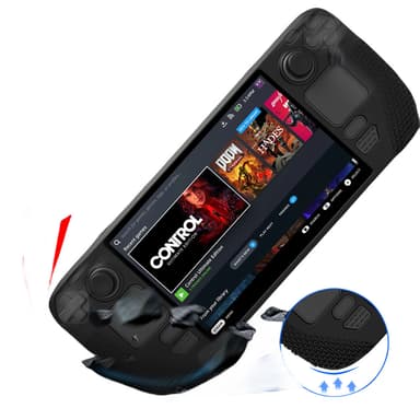 Silikon Soft Shell Sklisikkert beskyttelsesdeksel for Steam Deck OLED Sort