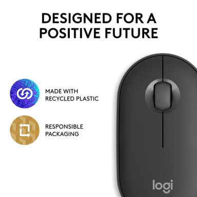 Logitech Pebble Mouse 2 M350s trådløs mus (Grafitt)