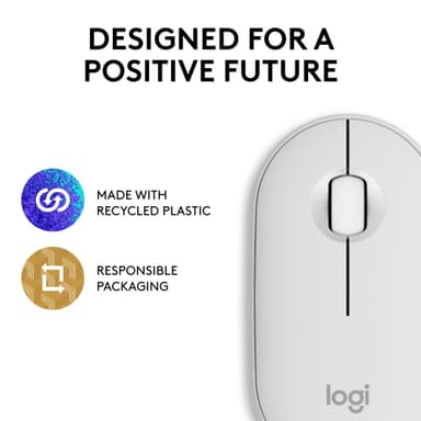 Logitech Pebble Mouse 2 M350s trådløs mus (Off-White)