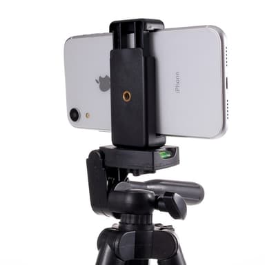 Justerbar stativholder med telefonklips, klemmebredde: 57-83mm