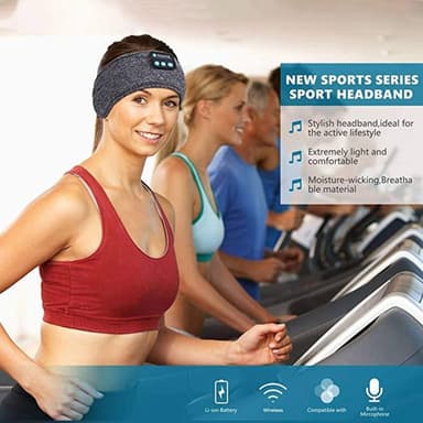 Bluetooth Sportshodebånd Sovehodetelefoner Musikk Øyemaske