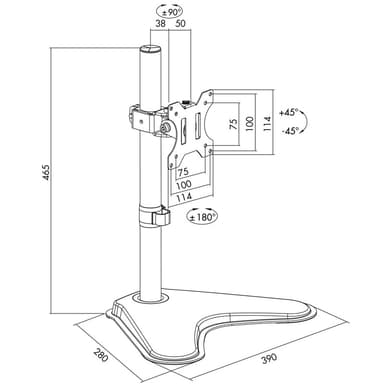 LogiLink Monitorstativ/fot enkelt 13-32""