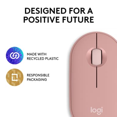 Logitech Pebble Mouse 2 M350s trådløs mus (Rose)