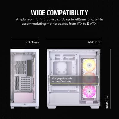 Corsair 3500X ARGB Mid-Tower PC kabinett (hvit)