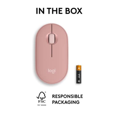 Logitech Pebble Mouse 2 M350s trådløs mus (Rose)