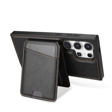 Kortholder og stativ med magnet til Samsung Galaxy S24 Ultra - Svart