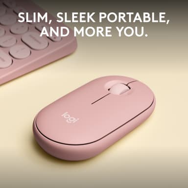 Logitech Pebble Mouse 2 M350s trådløs mus (Rose)