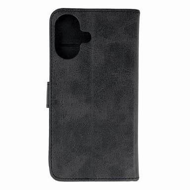 Kunstlærveske med kortspor for iPhone 16 - Svart