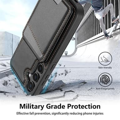 Kortholder og stativ med magnet til Samsung Galaxy S24 FE - Svart