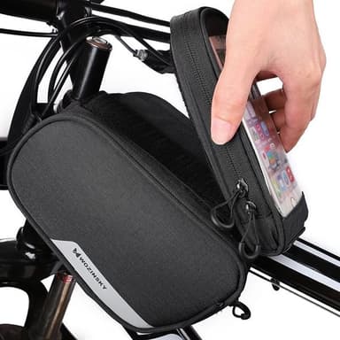 Wozinsky Veske for sykkelrammen med mobilholder 1,5L - Svart