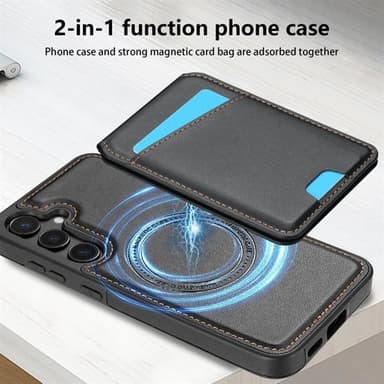 Kortholder og stativ med magnet til Samsung Galaxy S24 FE - Svart