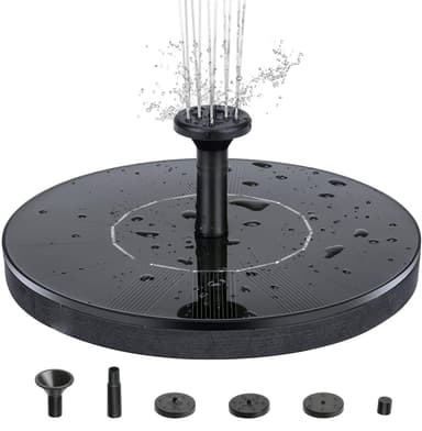 Vannfontene solcelledrevet 13 cm, sort