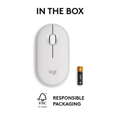 Logitech Pebble Mouse 2 M350s trådløs mus (Off-White)