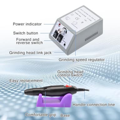 Elektrisk neglefil med 12 redskaper for sliping / polering
