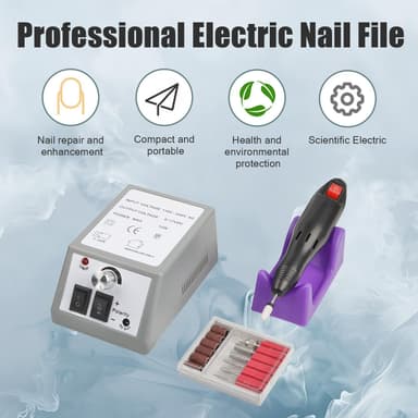 Elektrisk neglefil med 12 redskaper for sliping / polering