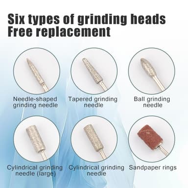 Elektrisk neglefil med 12 redskaper for sliping / polering